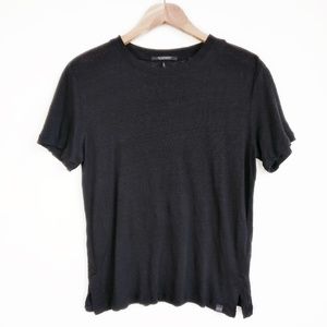 SCOTCH & SODA Black 100% Linen Knit Top